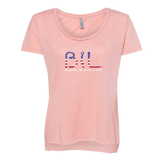 Buggs Island Lake - Women's Scoop Neck - America Logo