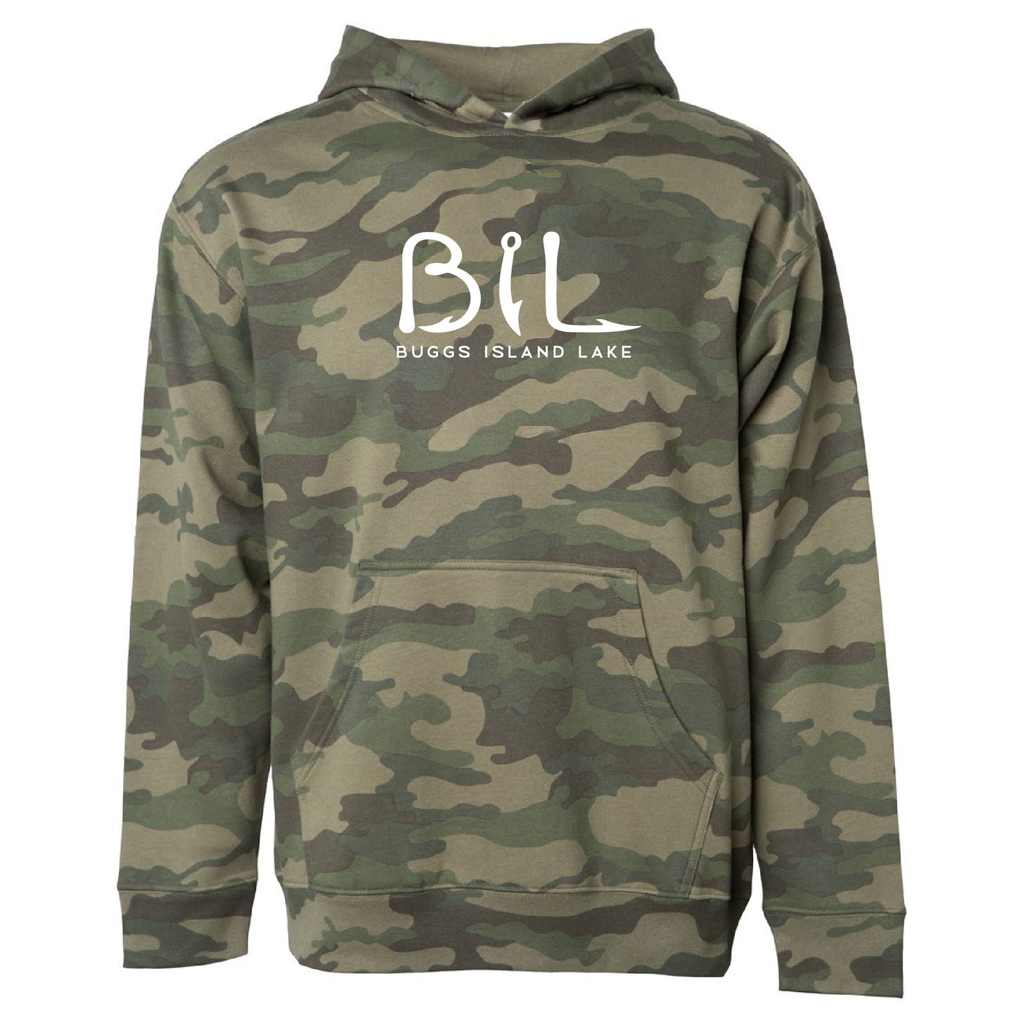 Buggs Island Lake - Forest Camo Lightweight Unisex Hoodie
