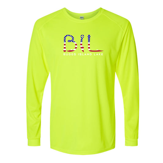 Buggs Island Lake - Unisex America Logo Performance Long Sleeve