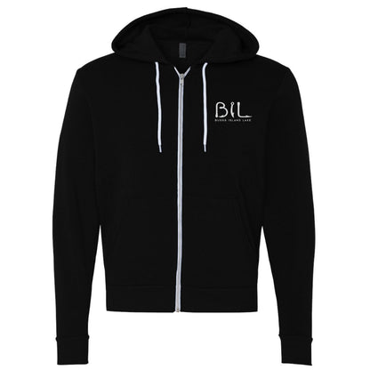 Buggs Island Lake American Flag Sunset - Premium Unisex Full-Zip Hoodie