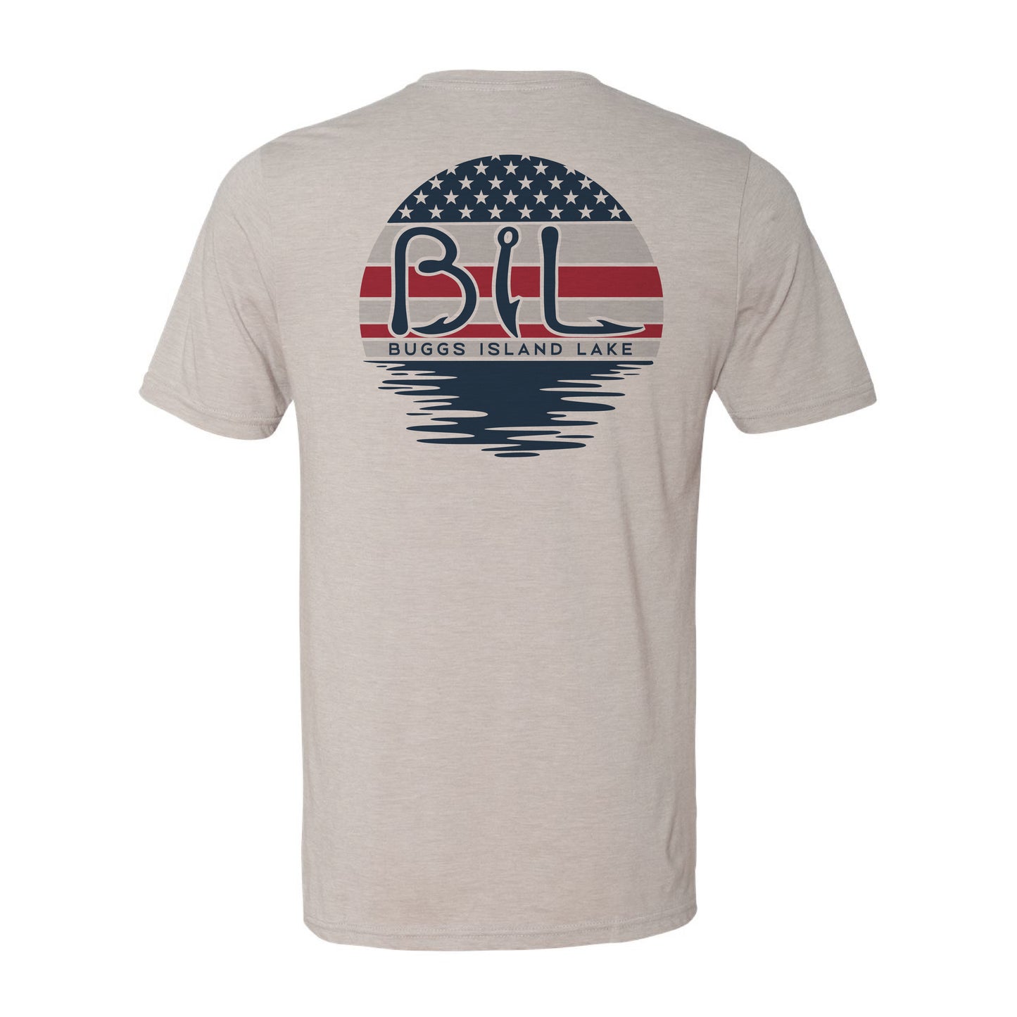 Buggs Island Lake American Flag Sunset - Unisex T-Shirt