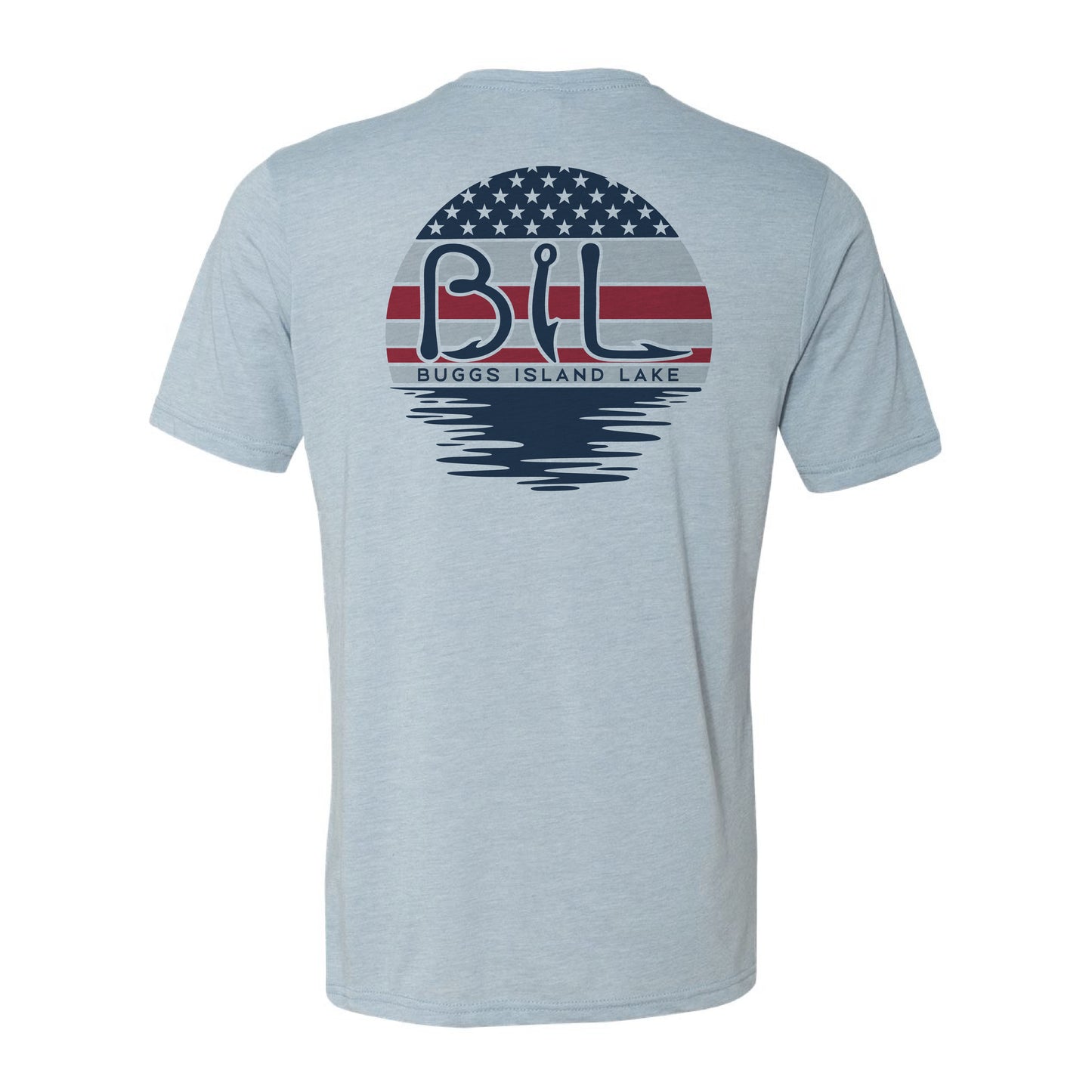 Buggs Island Lake American Flag Sunset - Unisex T-Shirt