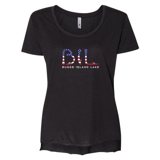 Buggs Island Lake - Women's Scoop Neck - America Logo
