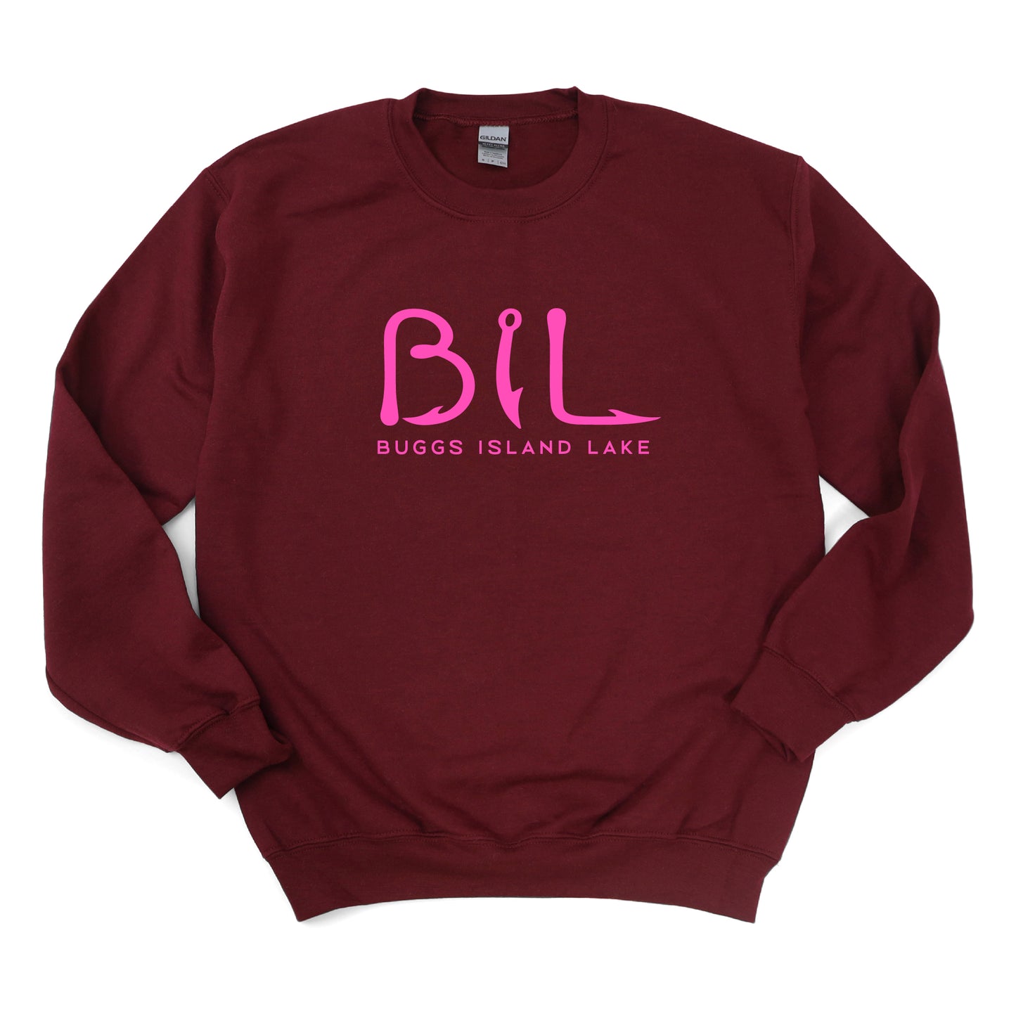 Buggs Island Lake - PINK BIL Logo - Crewneck