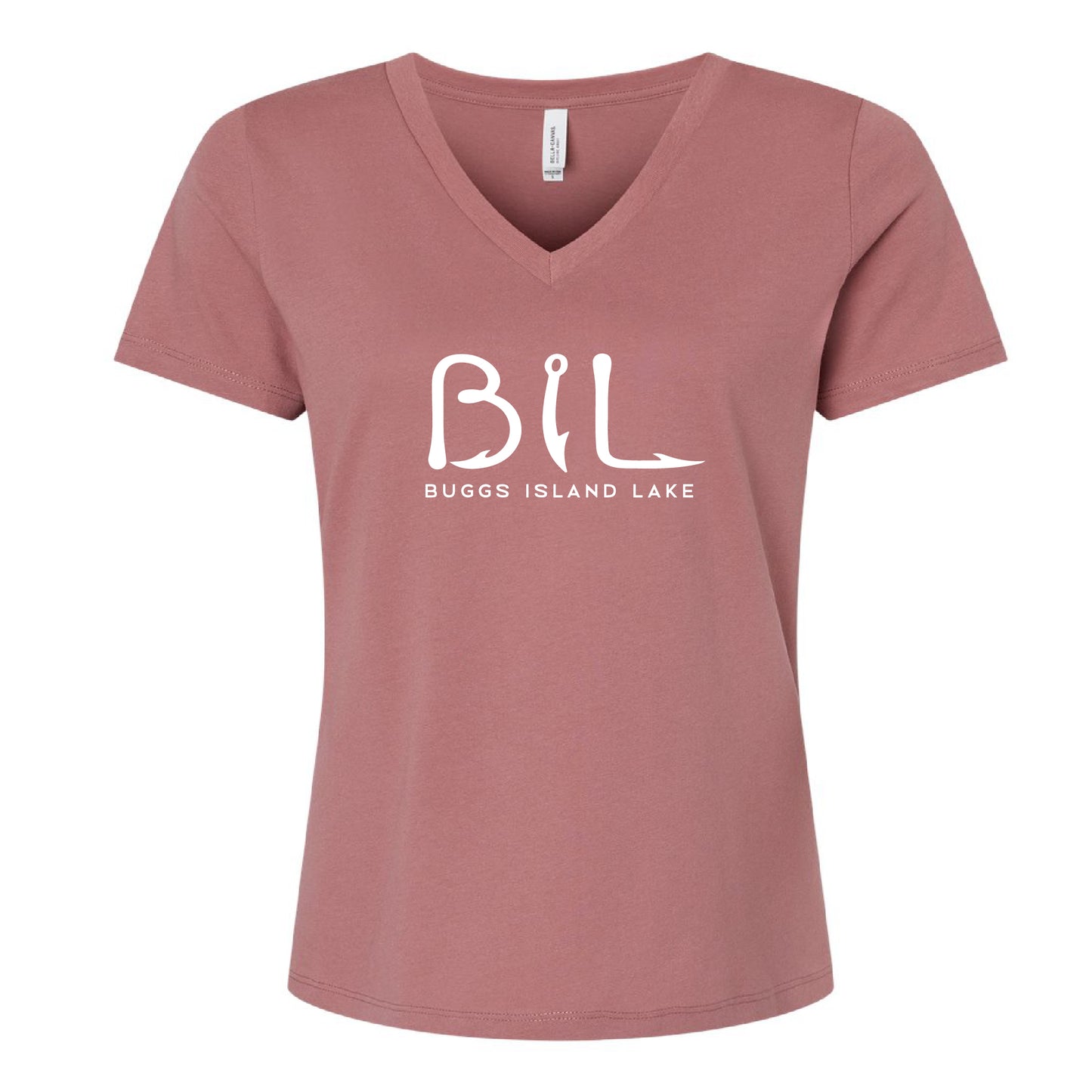 Buggs Island Lake - Women's Relaxed Jersey V-Neck Logo T-Shirt
