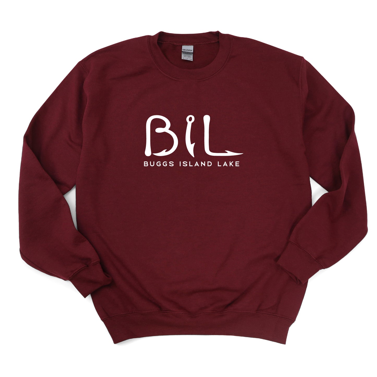 Buggs Island Lake - WHITE BIL Logo - Crewneck