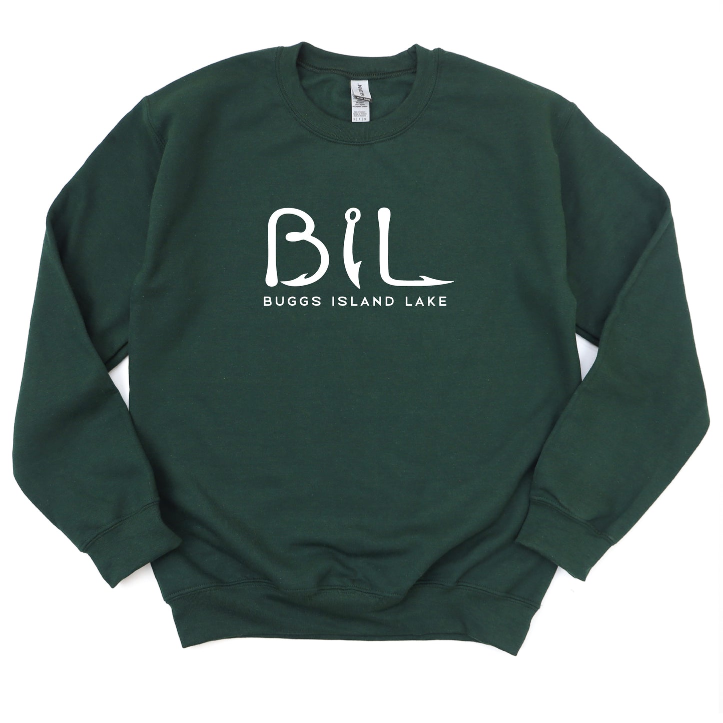 Buggs Island Lake - WHITE BIL Logo - Crewneck
