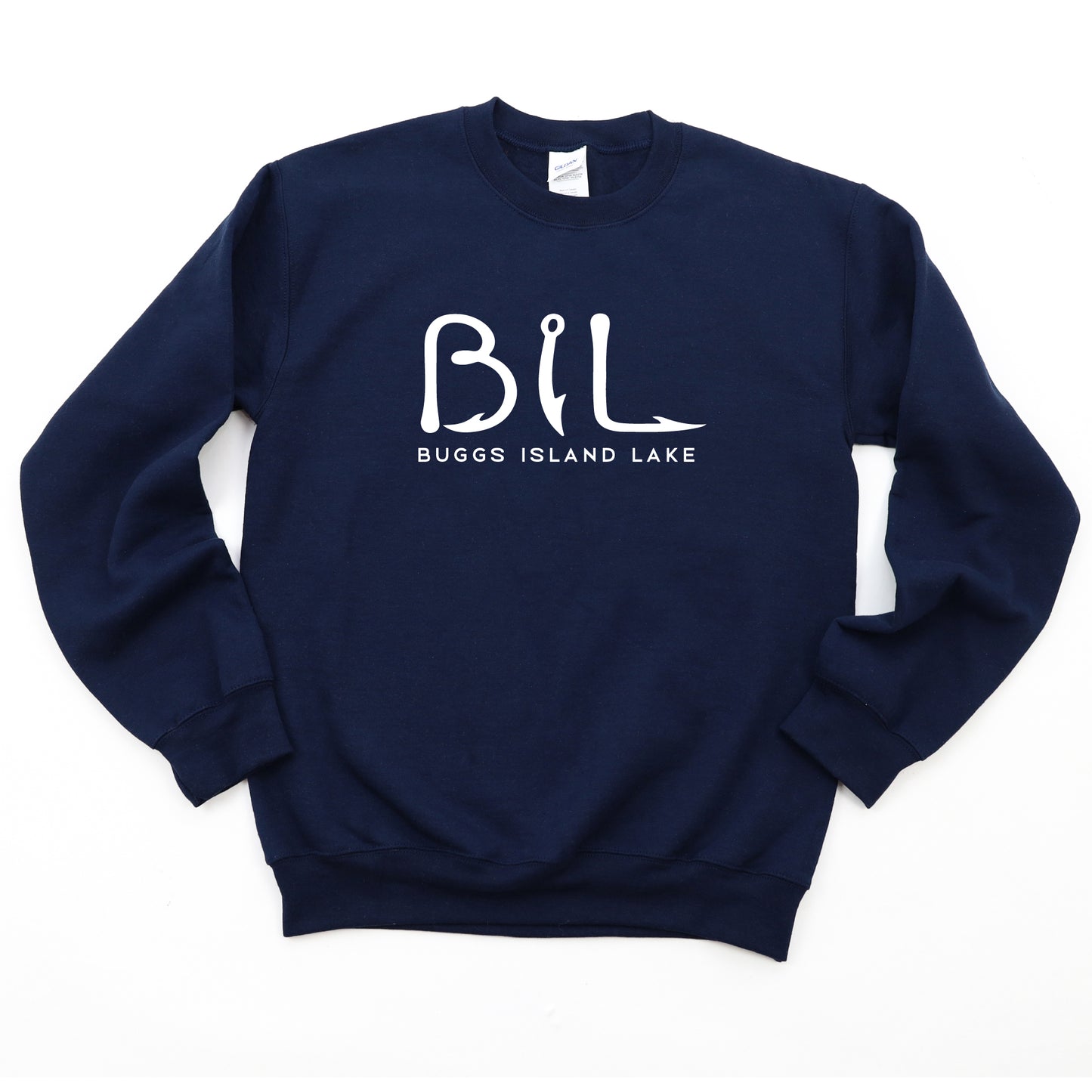 Buggs Island Lake - WHITE BIL Logo - Crewneck