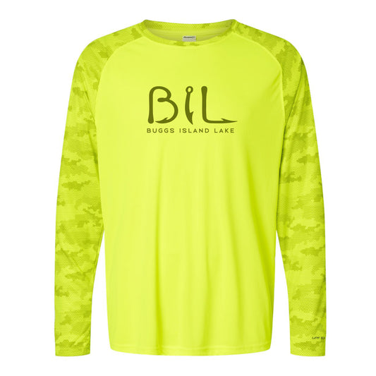 Buggs Island Lake - Unisex Performance Camo Sleeve Logo Tee
