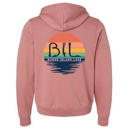 Buggs Island Lake Sunset - Premium Unisex Full-Zip Hoodie