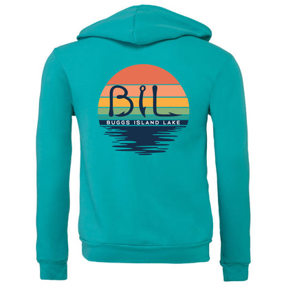Buggs Island Lake Sunset - Premium Unisex Full-Zip Hoodie