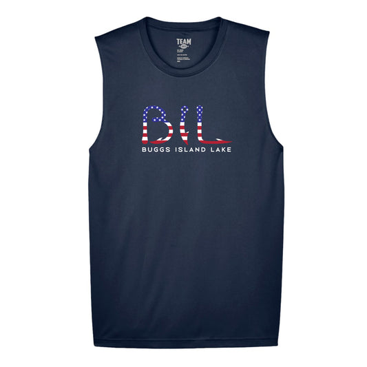 Buggs Island Lake - Unisex America Logo Performance Muscle Shirt