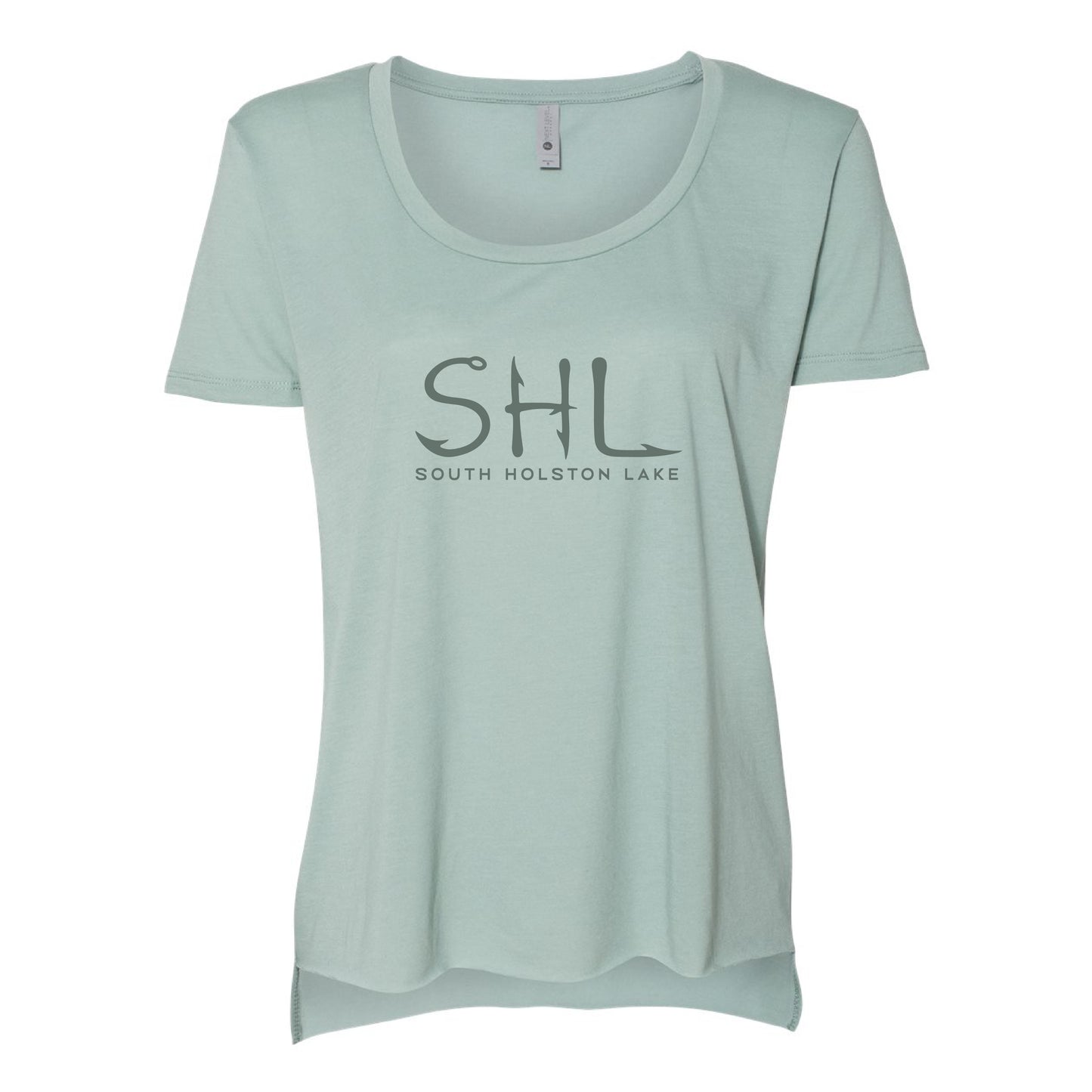 Light blue t-shirt with 'SHL South Holston Lake' text on a white background