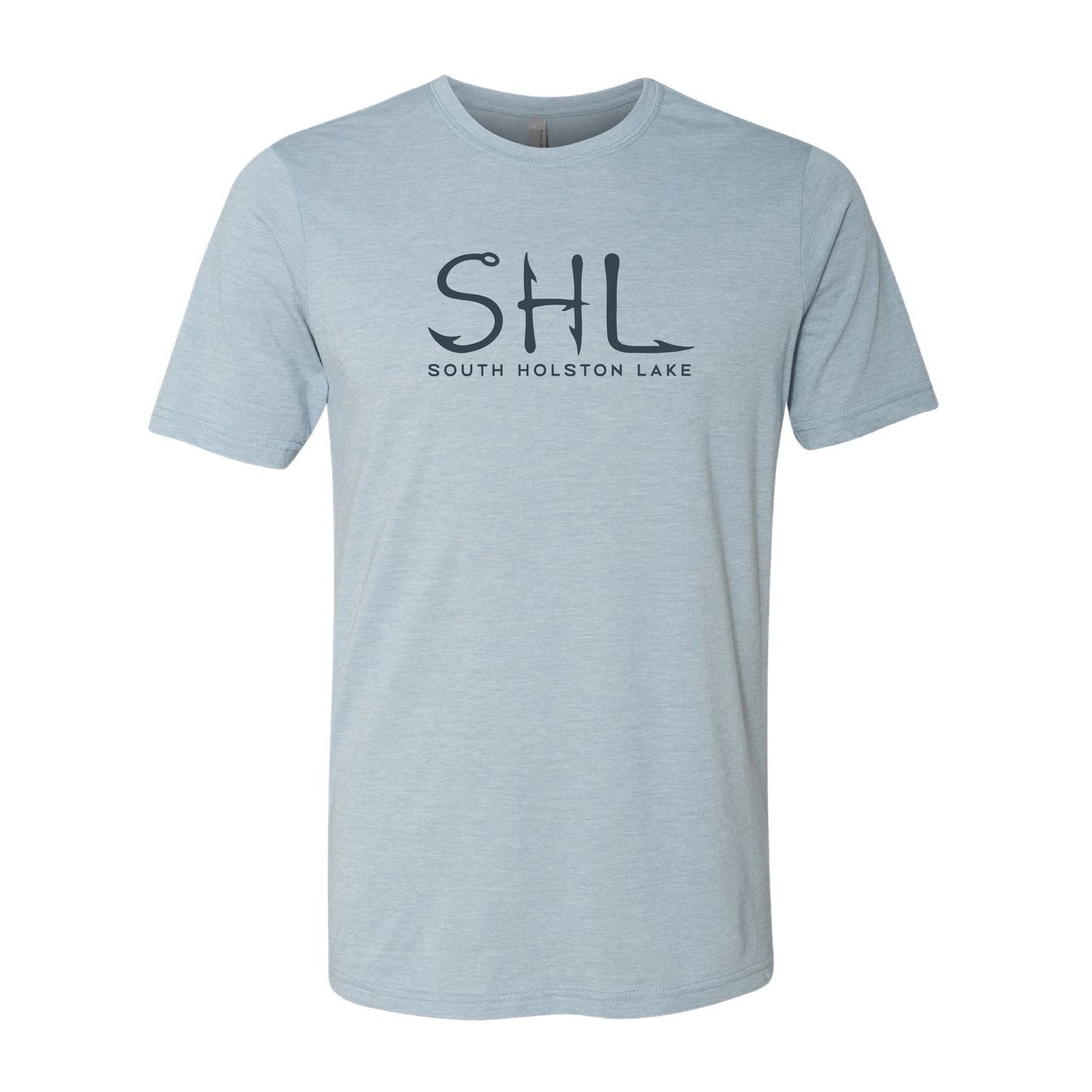 Light blue t-shirt with 'SHL South Holston Lake' text on a white background