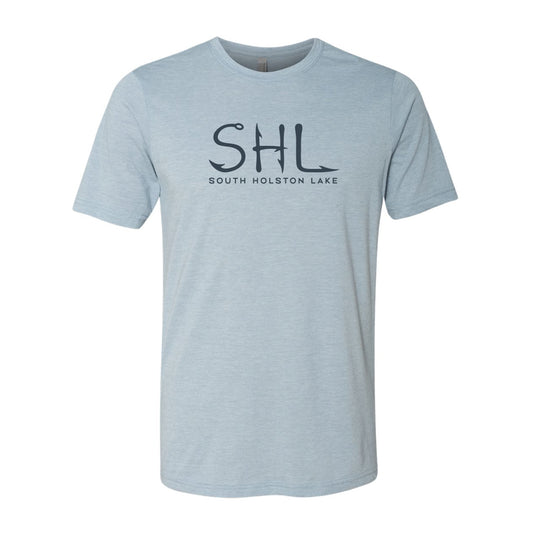Light blue t-shirt with 'SHL South Holston Lake' text on a white background
