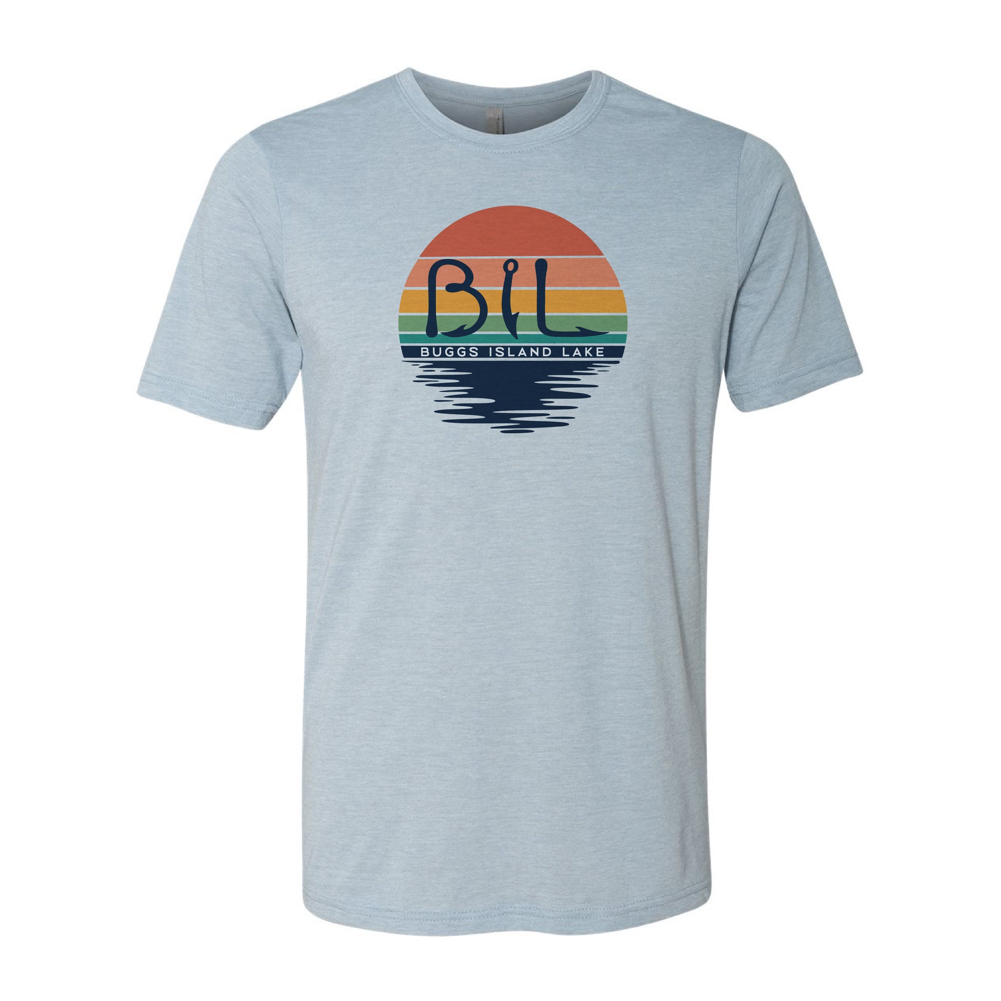 Gray t-shirt with a colorful 'BIL' logo on a white background